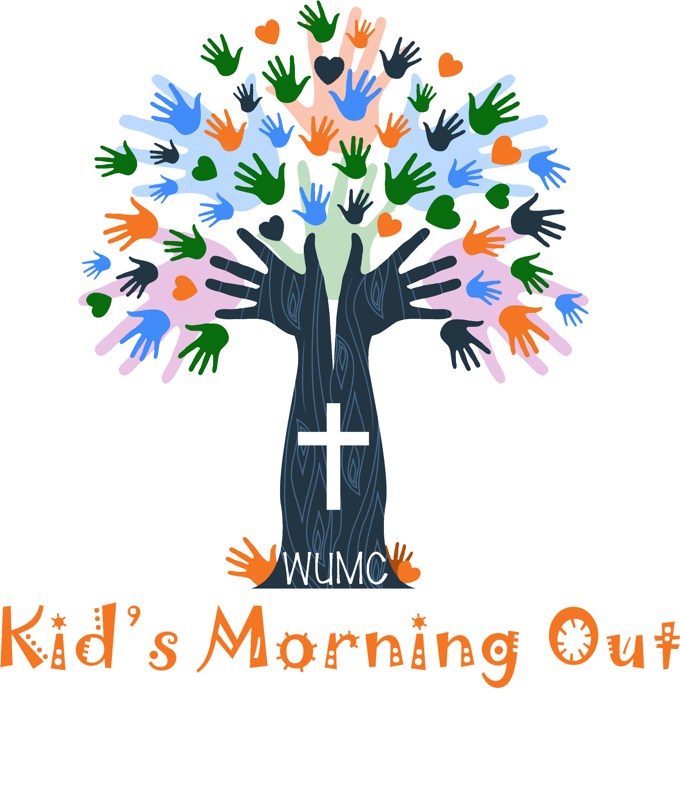 Hand Prints Tree Clipart (3000x3000), Png Download