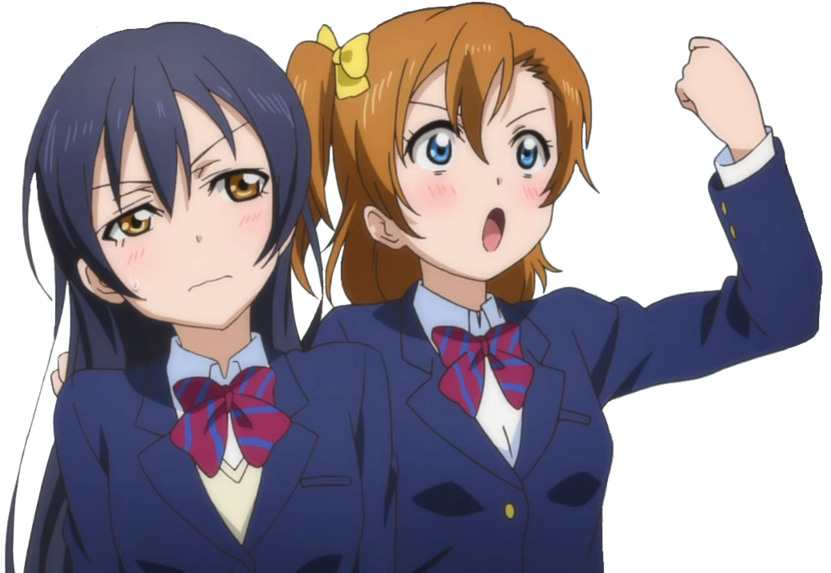 Umi And Honoka By Tokito Ishida-d5zz1if - Honoka And Umi Render Clipart (1024x576), Png Download