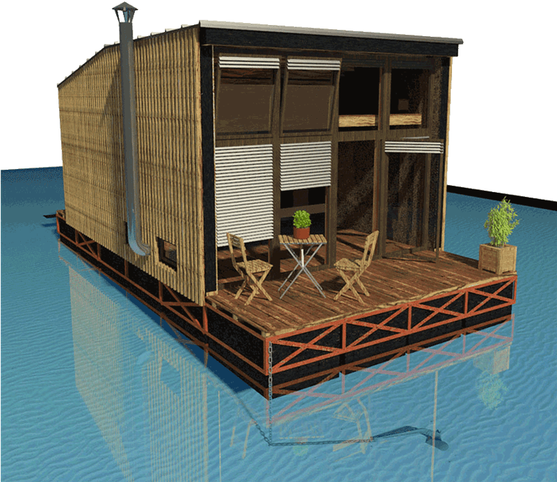 Floating House Plans Sharon - Tiny Houseboat Designs Clipart (800x800), Png Download