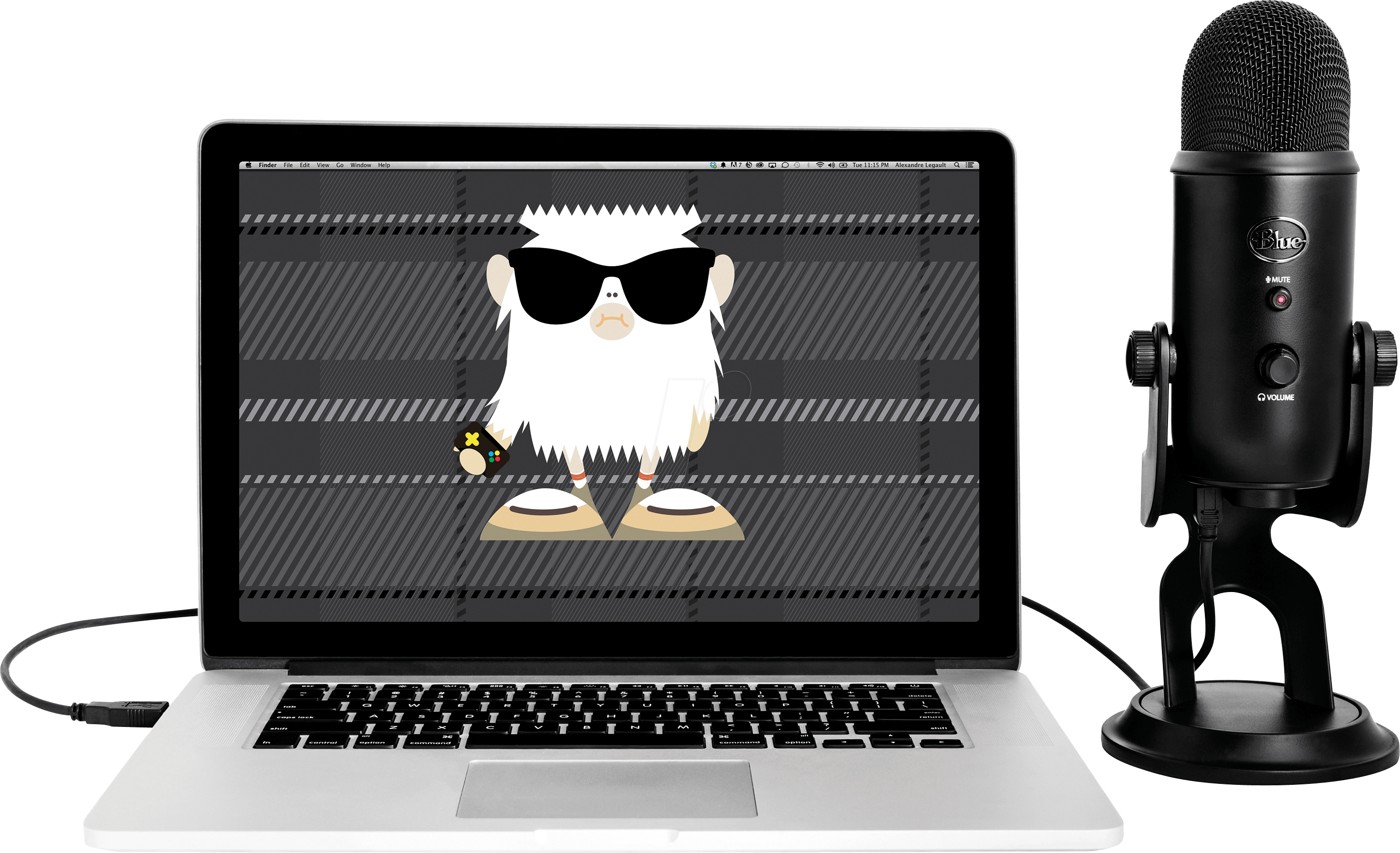 Blackout Yeti Usb Microphone Blue Microphones - Blue Yeti Microphone Clipart (2999x1827), Png Download