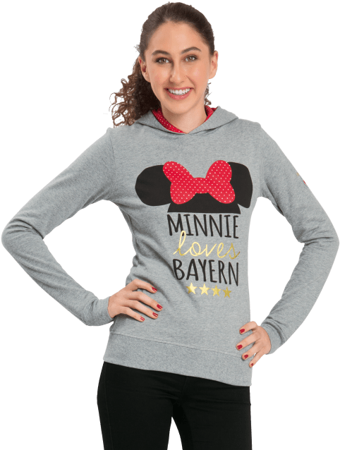 Hoodie Lady Disney Minnie Mouse - Long-sleeved T-shirt Clipart (660x660), Png Download