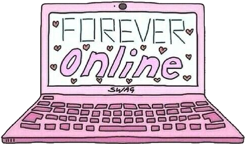 Overlay Online Computer Pink Tumblr Young Tumblr Freeto - Forever Online Clipart (500x500), Png Download