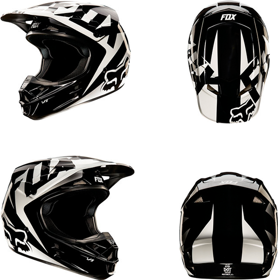 Fox V1 Helmet Race Black - Blue Fox Motocross Helmet Clipart (640x640), Png Download
