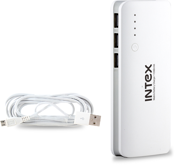 Intex Power Bank Pb 11k With Usb Cable - Smartphone Clipart (804x702), Png Download