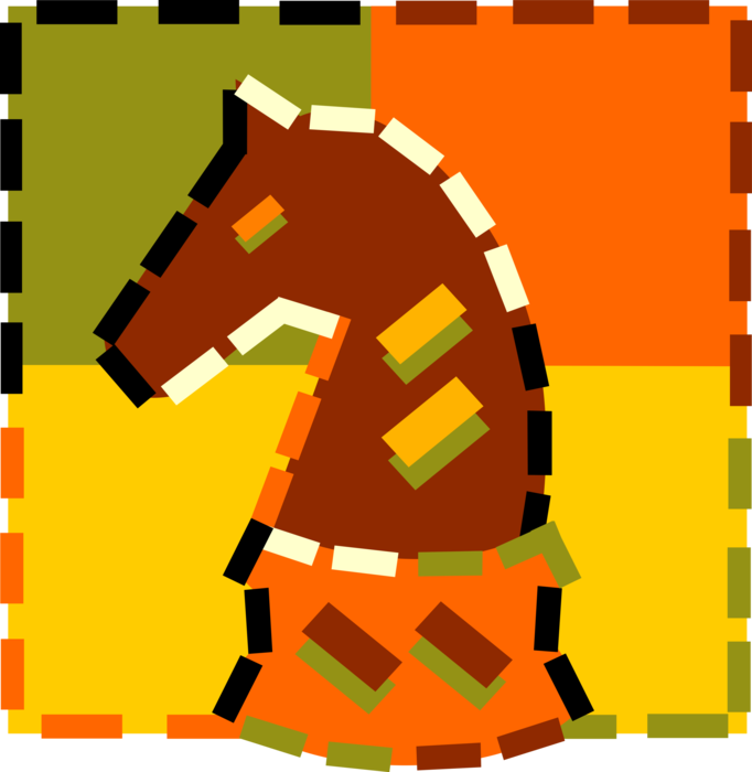 Vector Illustration Of Knight Horse's Head Piece In - Illustration Clipart (682x700), Png Download