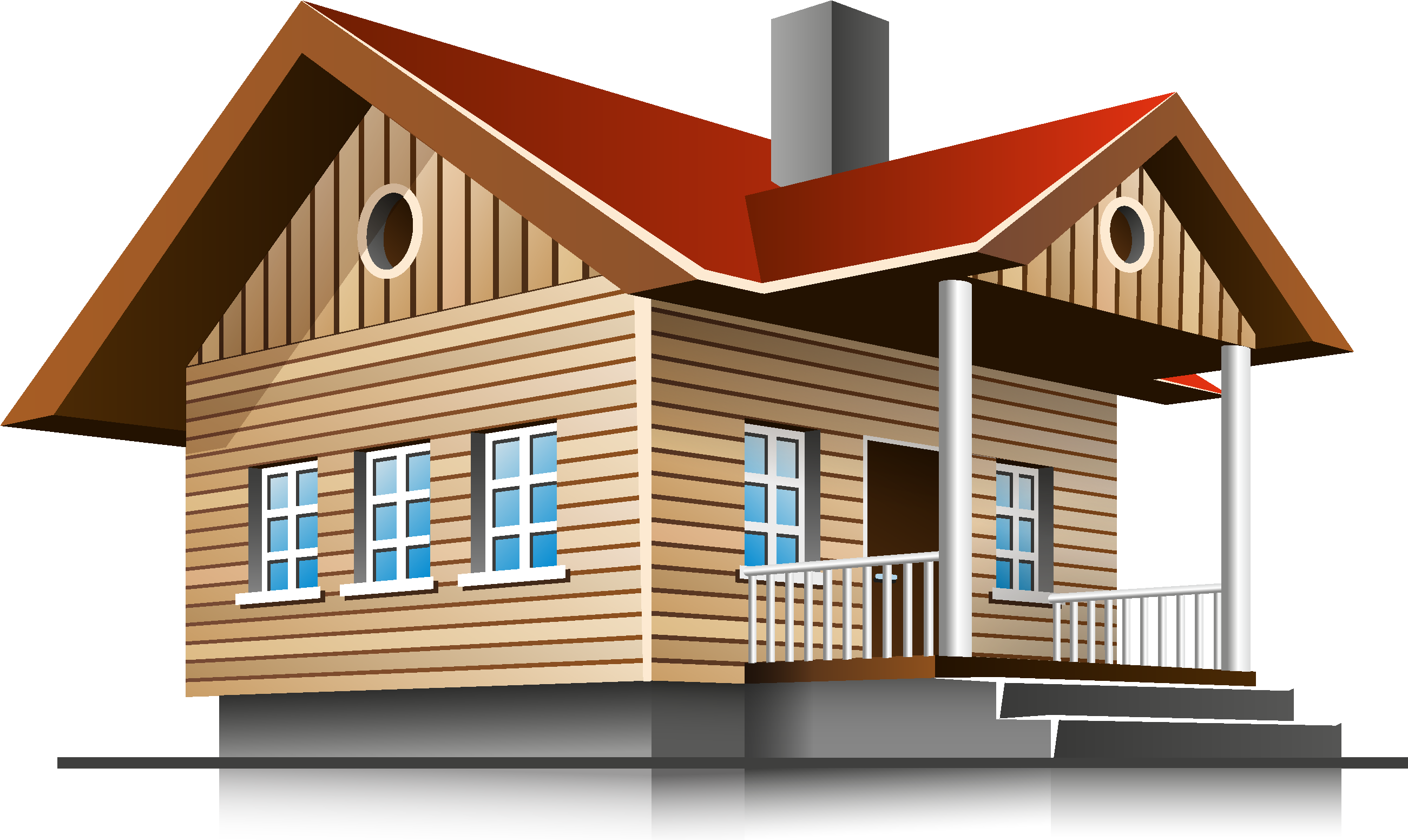 3d House Png Images Png - 3d House Vector Png Clipart (2601x1575), Png Download