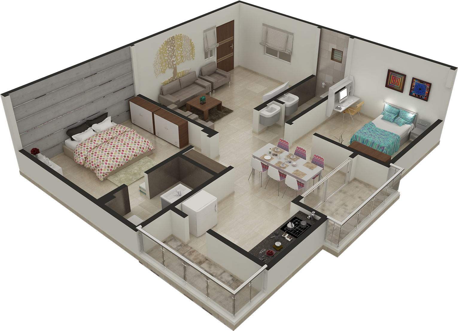 3d Floor Plan Design - Floor Plan Clipart (1600x1200), Png Download