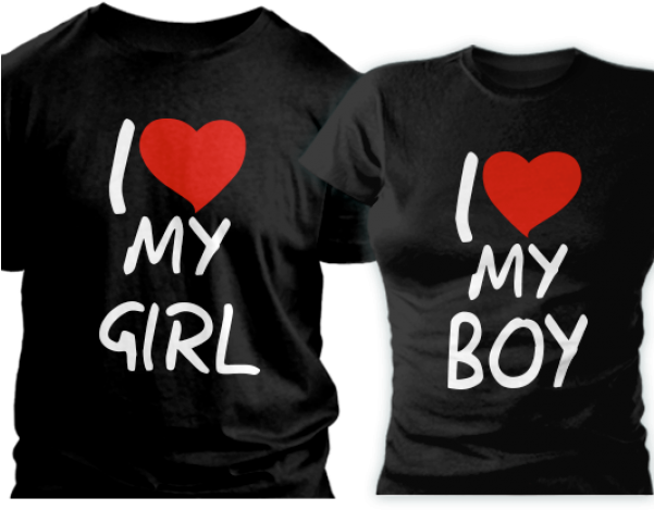 Boy Girl T Shirts Clipart (600x600), Png Download