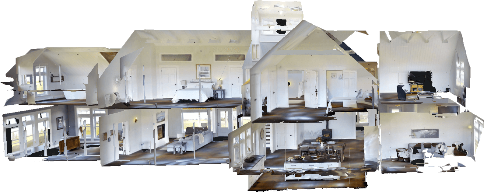 3d Dollhouse View - House Clipart (1705x746), Png Download