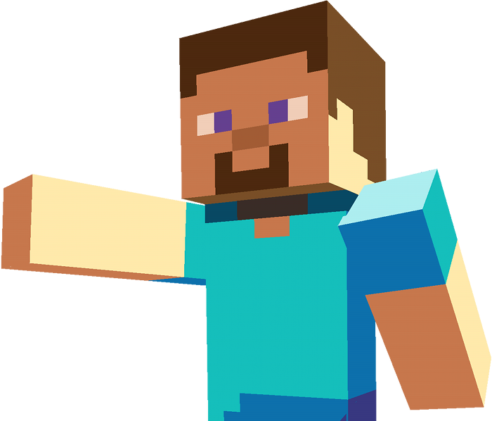Minecraft Steve Smash Render Clipart (700x598), Png Download