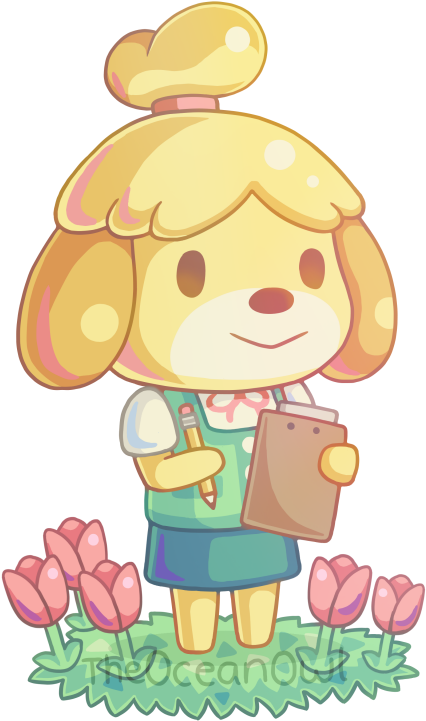 Holly 💜 - Isabelle Splatoon Animal Crossing Clipart (587x800), Png Download