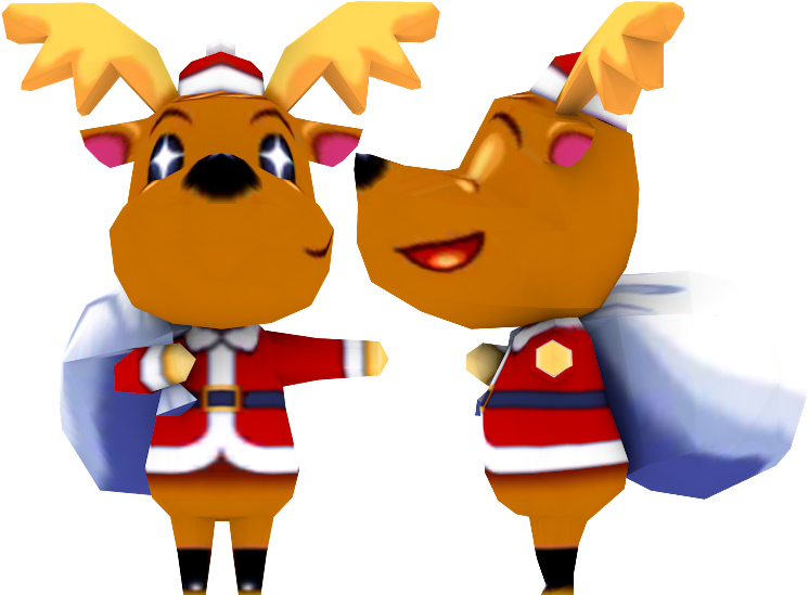 Reindeer Ornament Mascot - Animal Crossing 3d Characters Clipart (750x650), Png Download