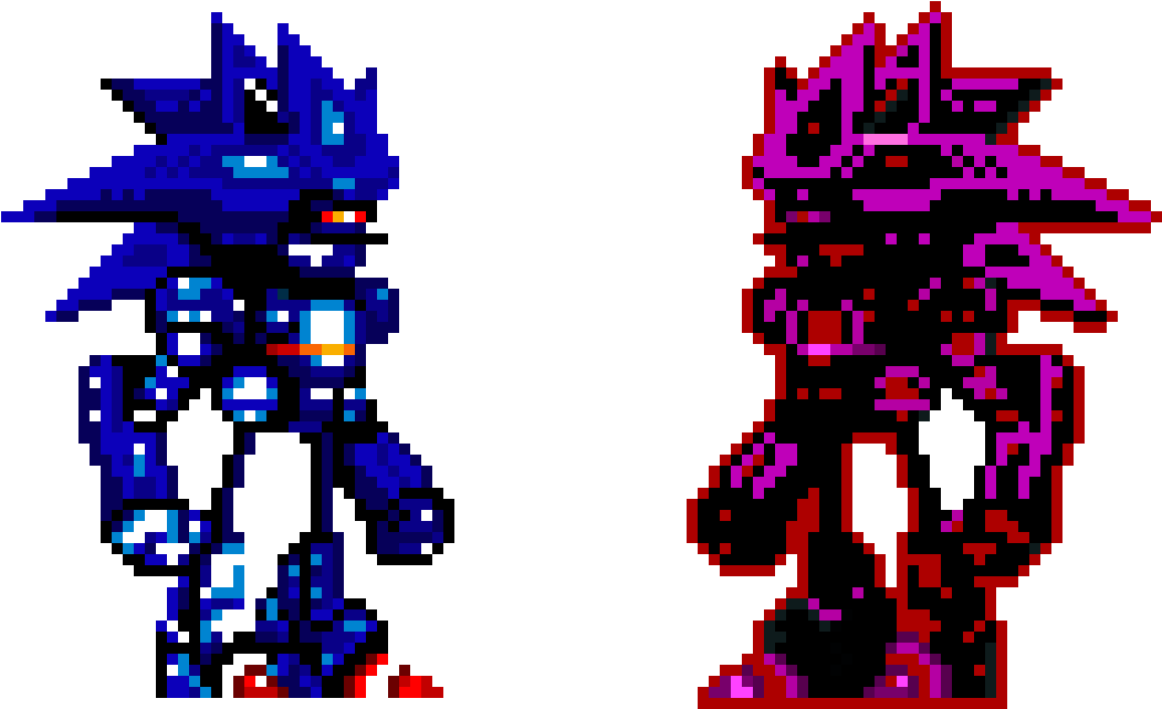 Dark sonic pixel art