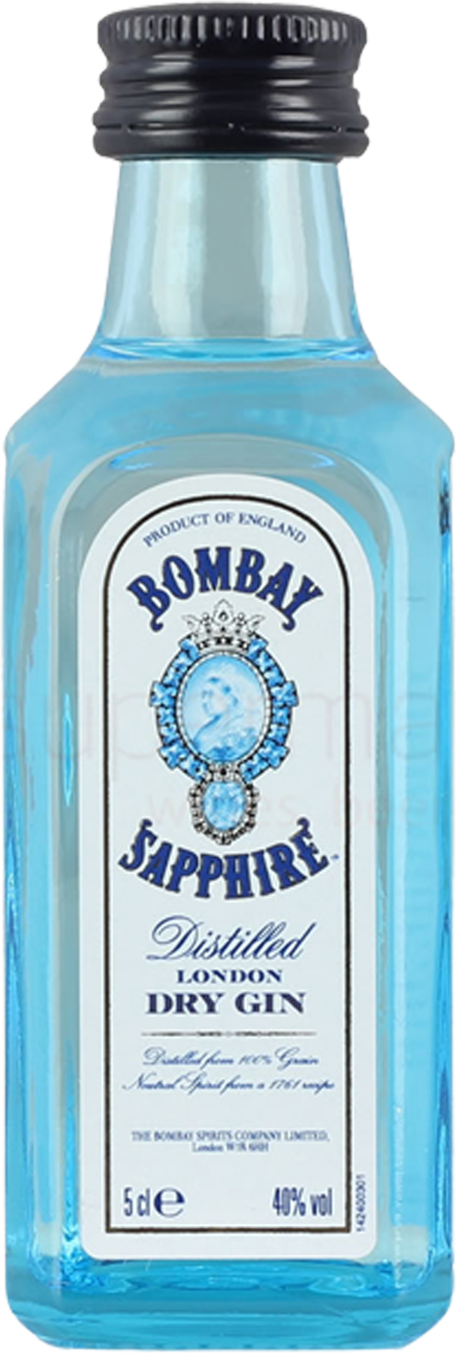 Bombay Sapphire Gin 5cl Clipart (752x2240), Png Download