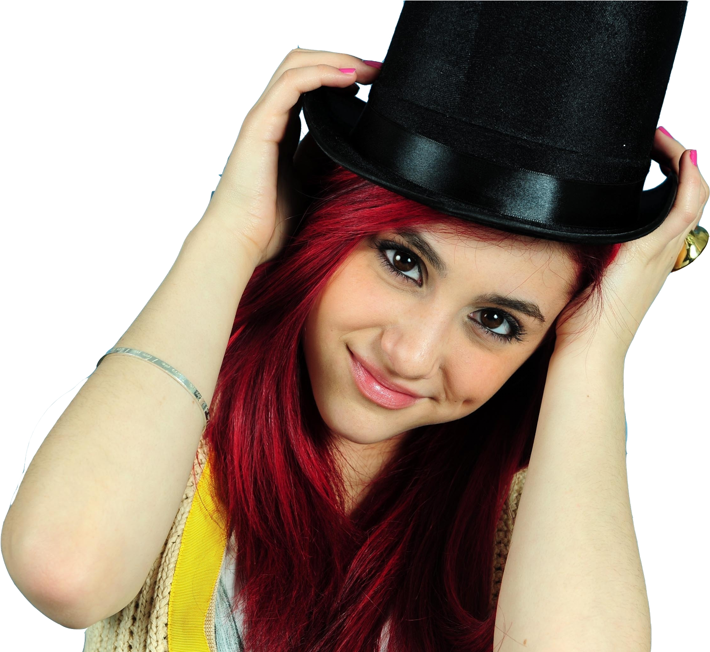Ordinary things ariana. Головные уборы Арианы Гранде. Красно-черный волосы певица.