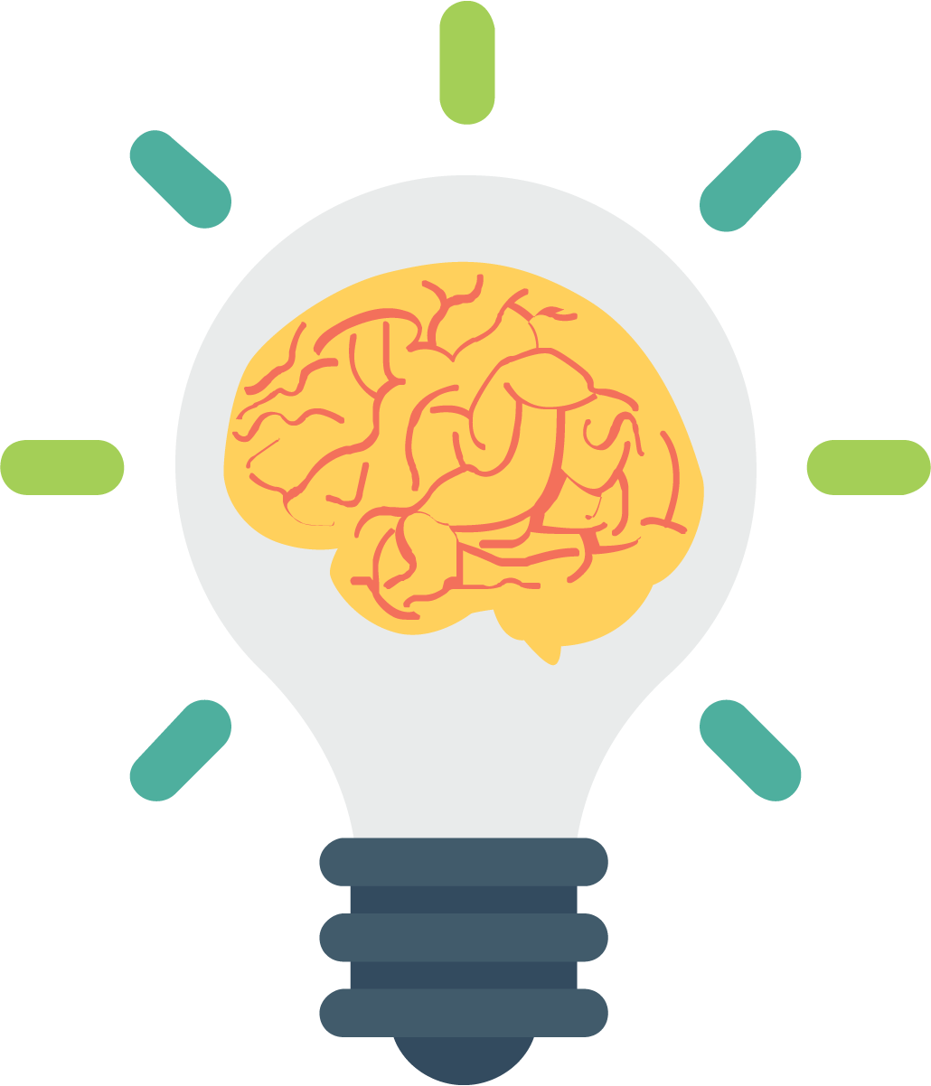 Through Ongoing Critical Reflection, Students Explore - Brain With Light Bulb Png Clipart (1030x1202), Png Download