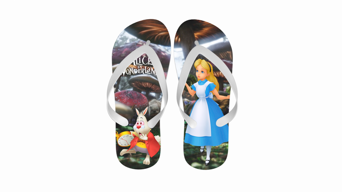 Chinelo Alice - Flip-flops Clipart (1350x759), Png Download