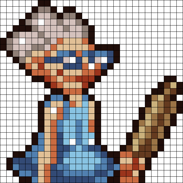 Cookie Clicker Grandma Perler Bead Pattern / Bead Sprite - Grandma From Cookie Clicker Clipart (610x610), Png Download