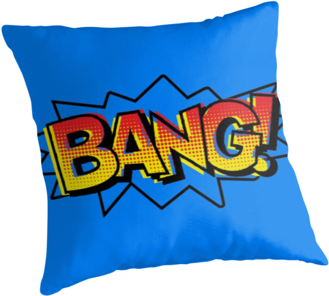 Bang Comic Onomatopoeia Throw Pillows By Gtdesigns - Pewdiepie Clipart (875x875), Png Download