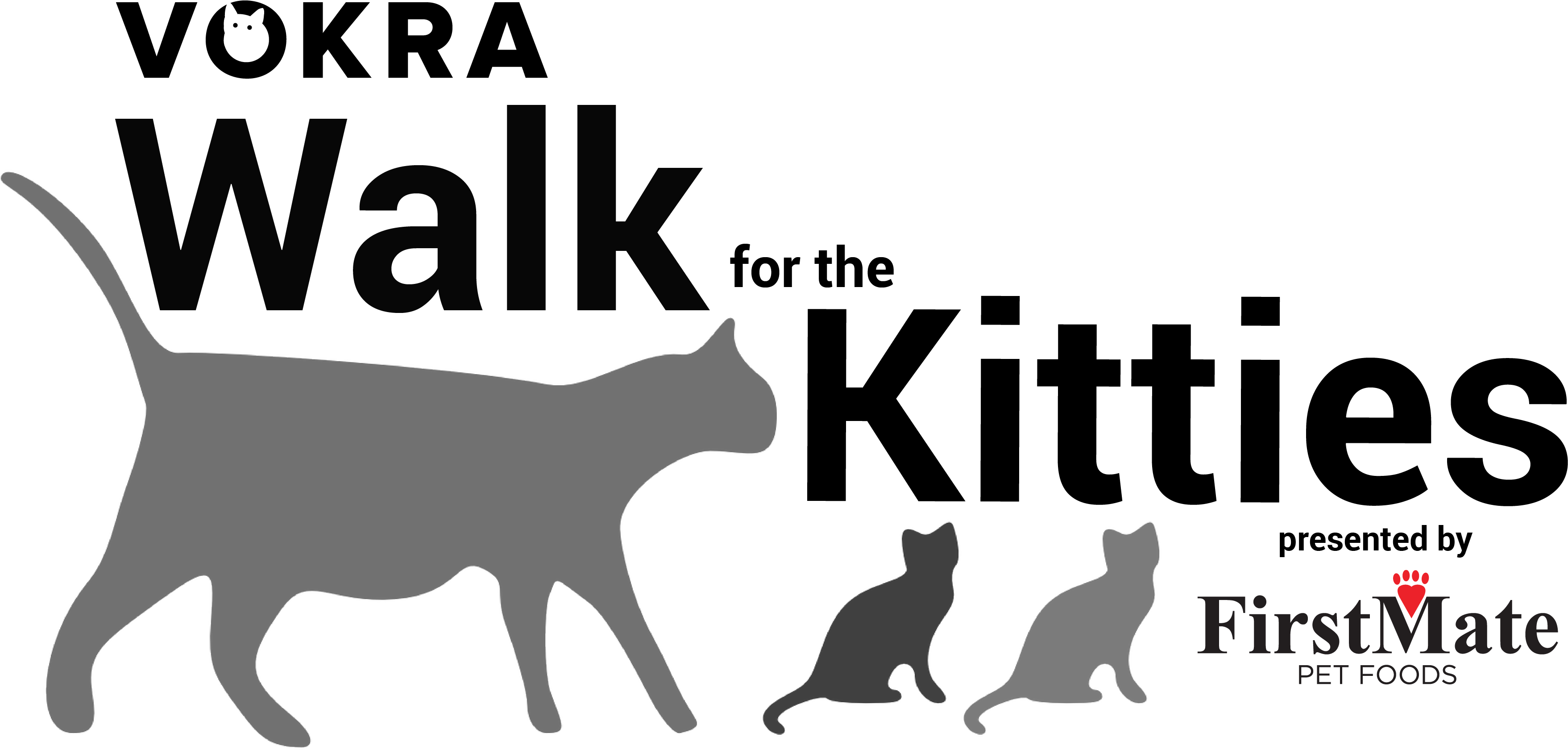 Walk For The Kitties - Black Cat Clipart (3574x1745), Png Download