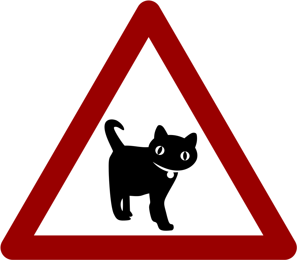 Taiwan Road Sign W37 Cat Walking - Traffic Signs School Zone Clipart (1024x1024), Png Download