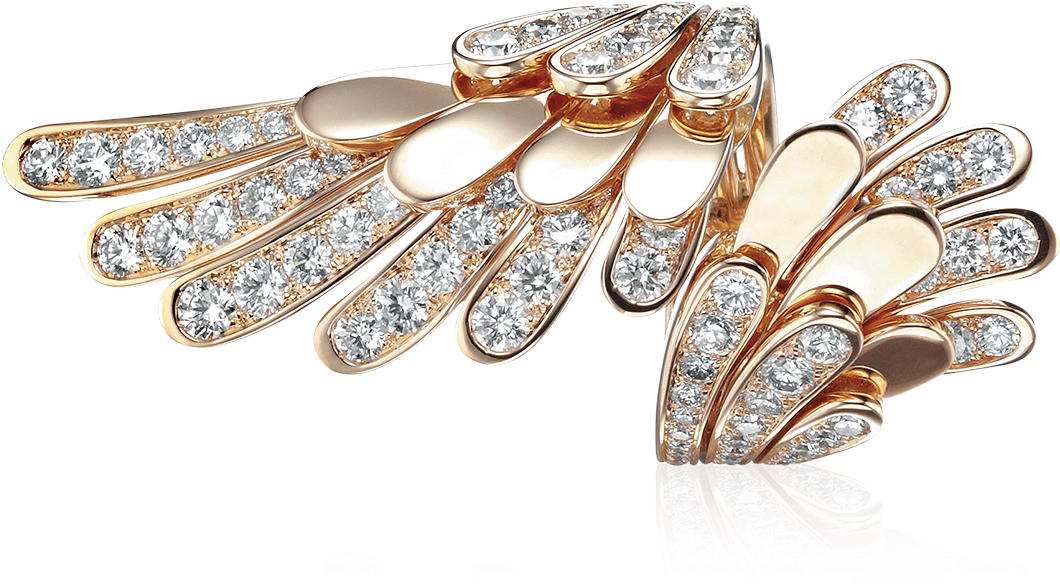 Angel Ring In 18k Rose Gold Set With 151 Diamonds Clipart (1564x914), Png Download