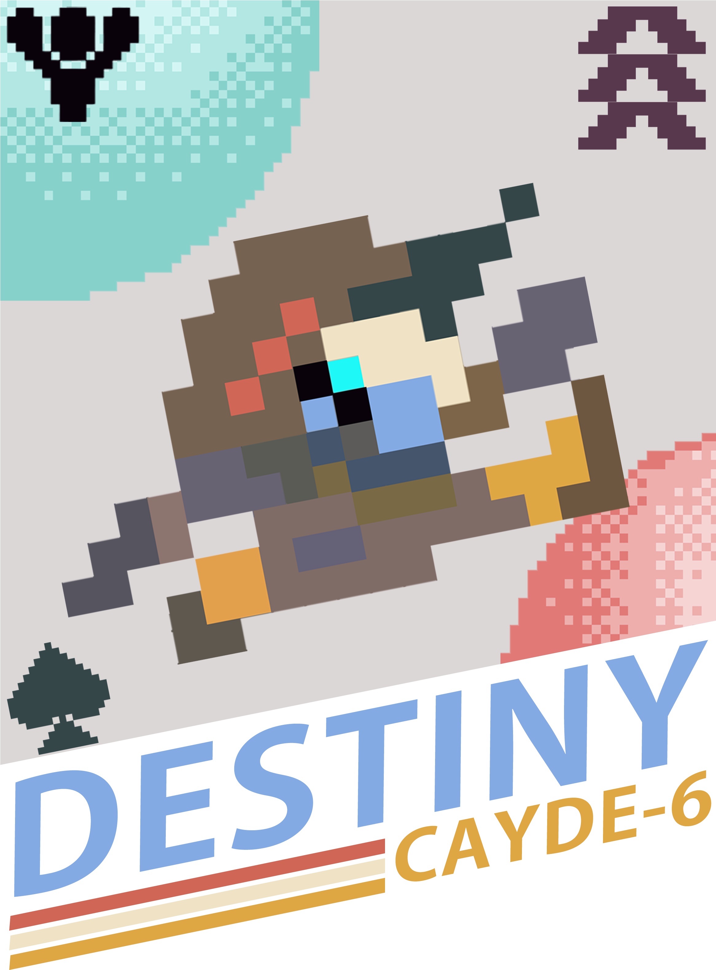 Cayde-6 Pixel Art Style Shirt - Poster Clipart (2480x3508), Png Download