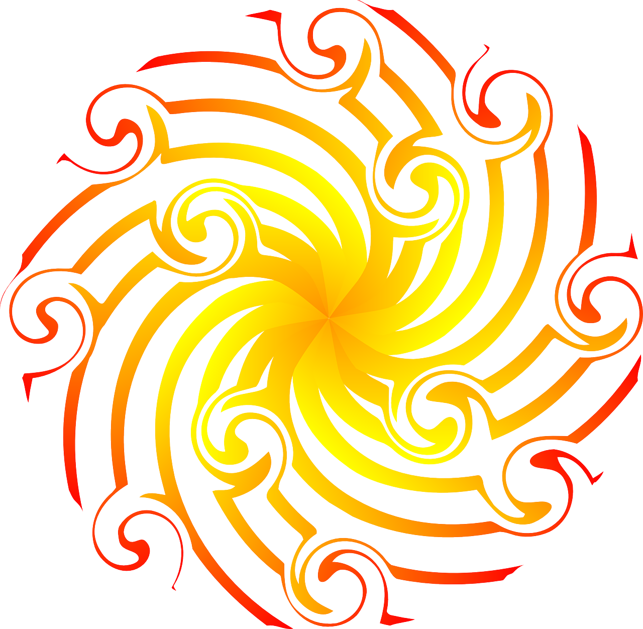 Sun Flower Spiral - Amarelo Espiral Png Clipart (1280x1252), Png Download