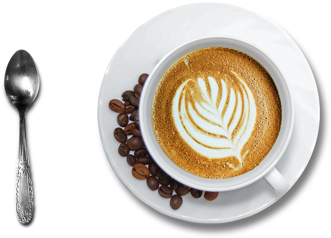 Coffee Cup And Saucer Black Coffee Tea Spoon - Cardamom Essential Oil Benefits For Skin Clipart (960x640), Png Download