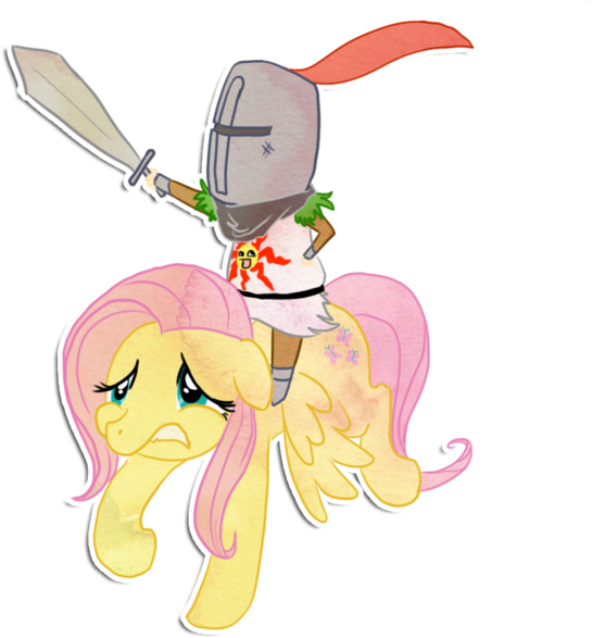 Otaku-bee, Crossover, Dark Souls, Fluttershy, Jolly - Mlp Solaire Clipart (600x600), Png Download