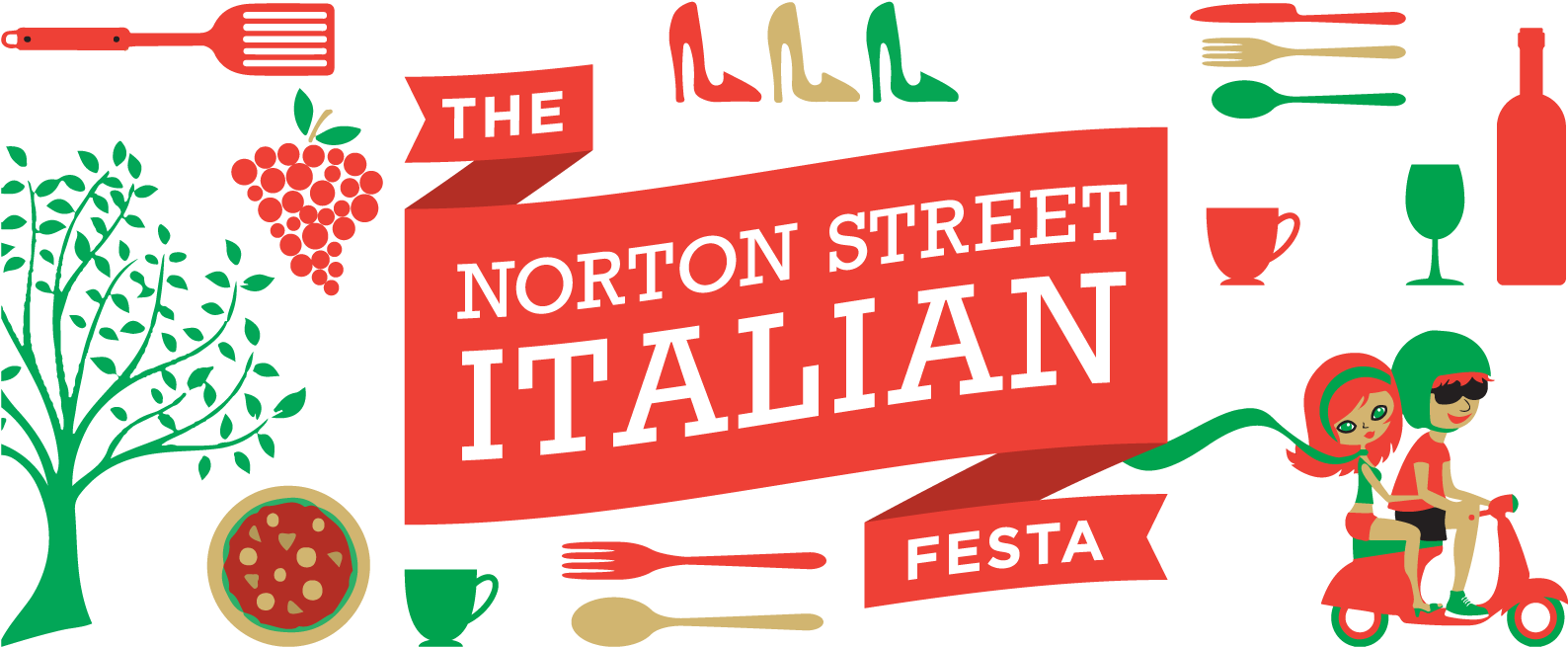 Pasta Clipart Italian Feast - Norton Street Italian Festa - Png Download (1600x751), Png Download