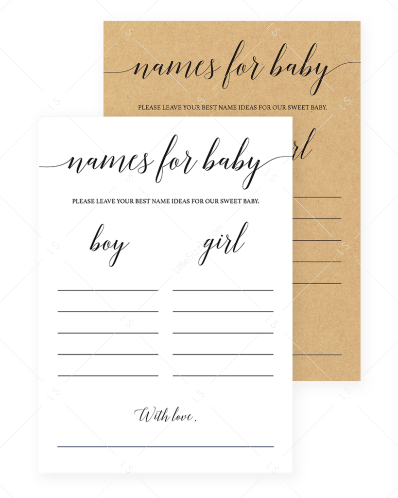 Printable Baby Name Suggestion Cards Instant Download - Baby Name Suggestion Cards Clipart (819x1024), Png Download