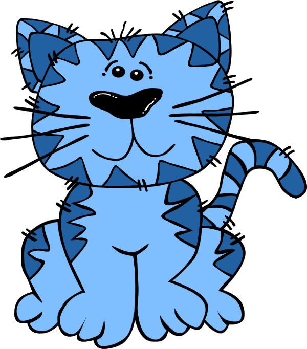 Blue Cat Clipart - Png Download (600x682), Png Download