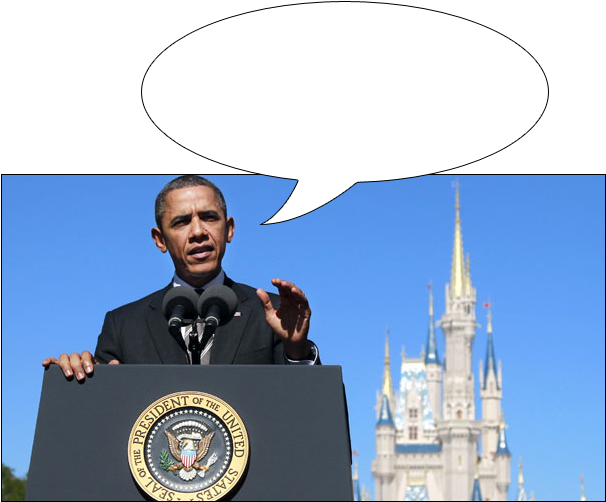 Obama At Disney - Disney World, Cinderella Castle Clipart (650x543), Png Download