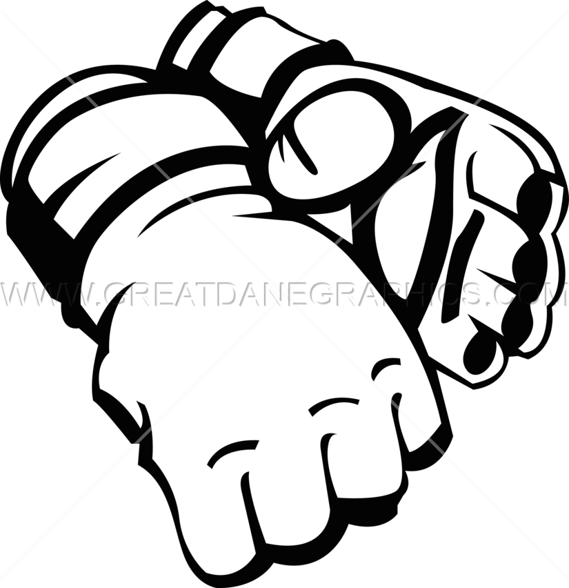 Mma Gloves Silhouette Png Clipart (825x852), Png Download