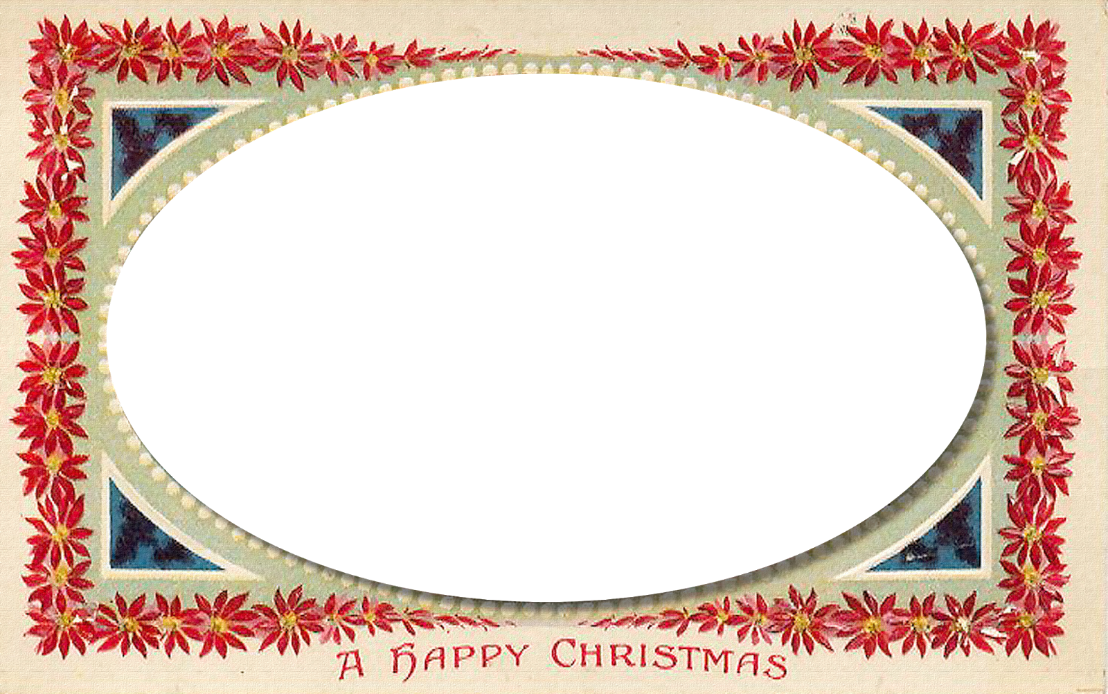 Vintage Christmas Label Clipart (1600x1002), Png Download