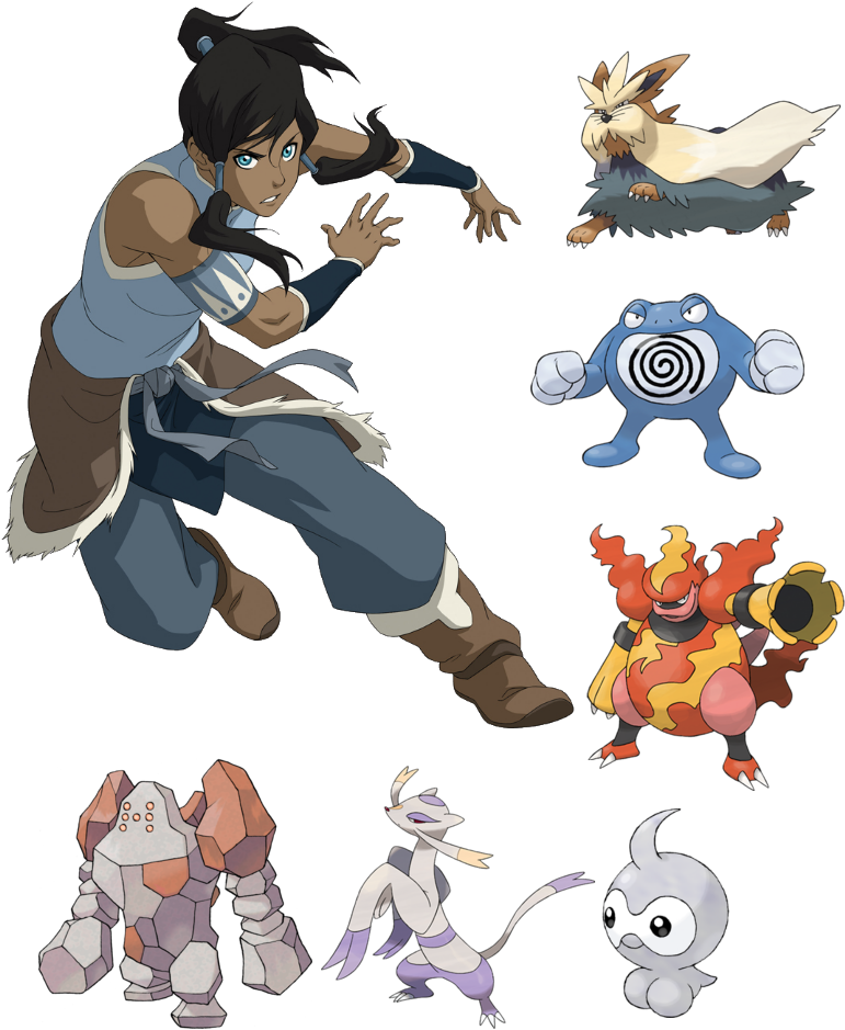 Pokemon Team , - Legend Of Korra Png Clipart (800x988), Png Download