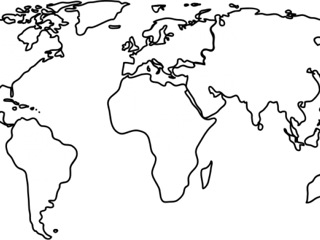 World Map Clipart Flat - White World Map Vector Png Transparent Png (640x480), Png Download