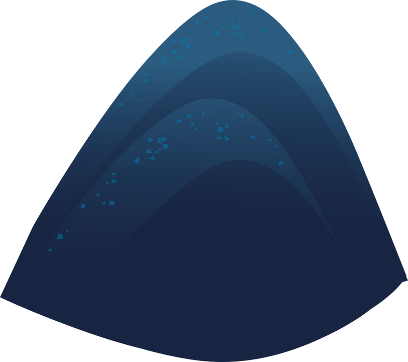 Hill Mountain Peak - Blue Rock Clipart - Png Download (640x567), Png Download