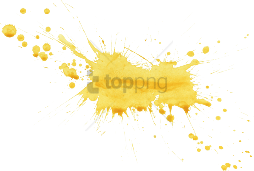 Free Png Yellow Paint Splash Png Png Image With Transparent - Gold Watercolor Splash Png Clipart (850x574), Png Download