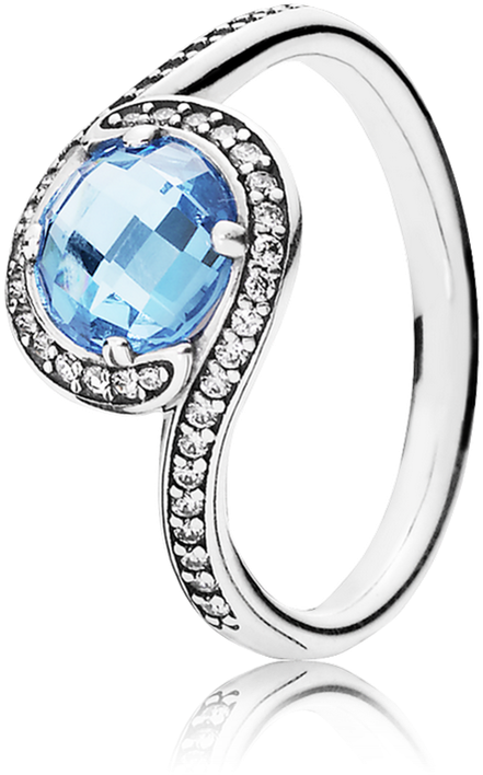 Radiant Embellishment Ring, Sky-blue Crystal & Clear - Pandora Ring Blue Stone Clipart (1000x1000), Png Download
