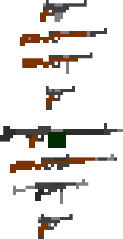 Guns Dots Game, Sprites, Pixel Characters, Pixel Design, - Weapon Small Pixel Art Clipart (400x800), Png Download