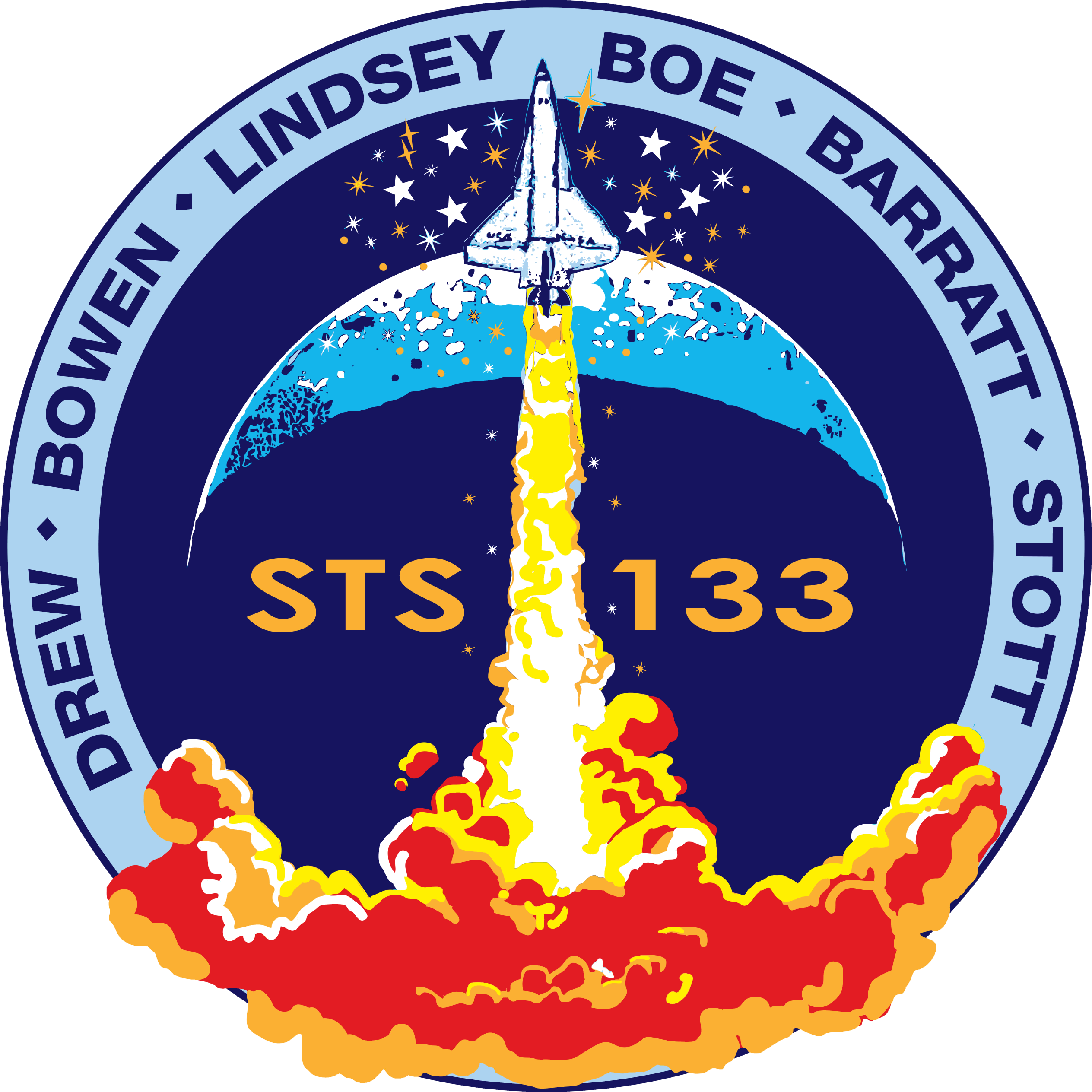 Launch Sts-133 "discovery" Kennedy Space Center, Fl - Sts 133 Mission Patch Clipart (600x600), Png Download