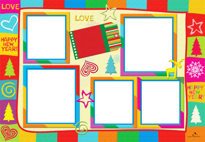Plantilla Christmas Para La Creación De Foto Libros - Happy New Year Card Clipart (709x490), Png Download