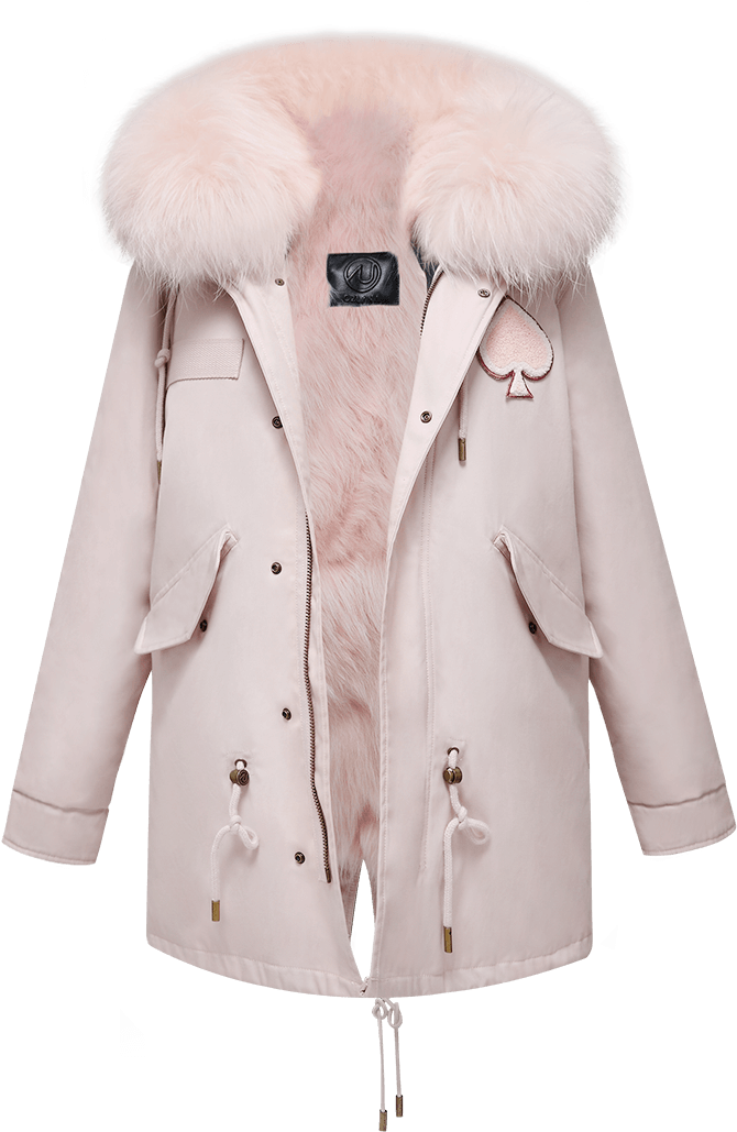 The Ace Of Clubs Parka Pink Fox - Fur Clothing Clipart (800x1200), Png Download