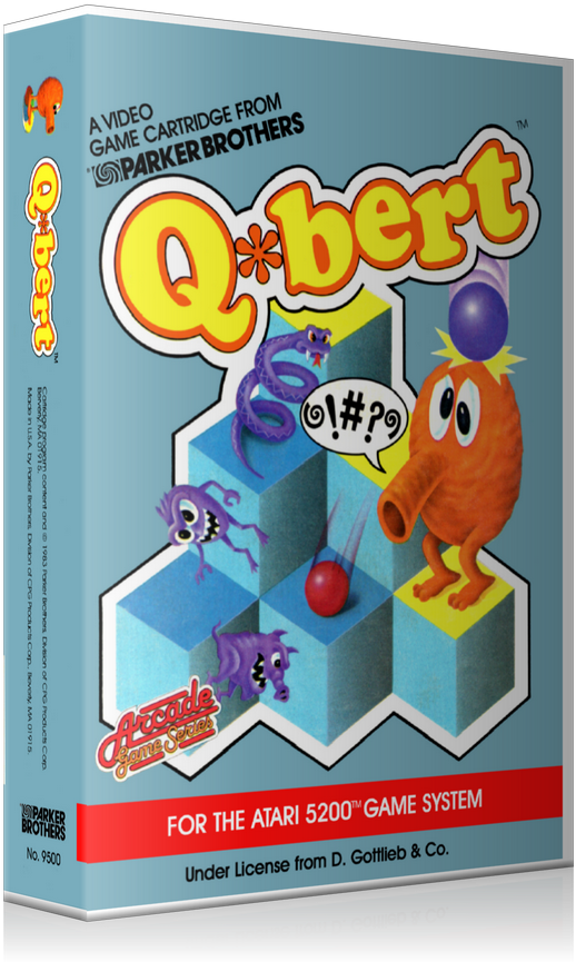 Atari 5200 Qbert 2 Game Cover To Fit A Ugc Style Replacement - Colecovision Clipart (518x865), Png Download