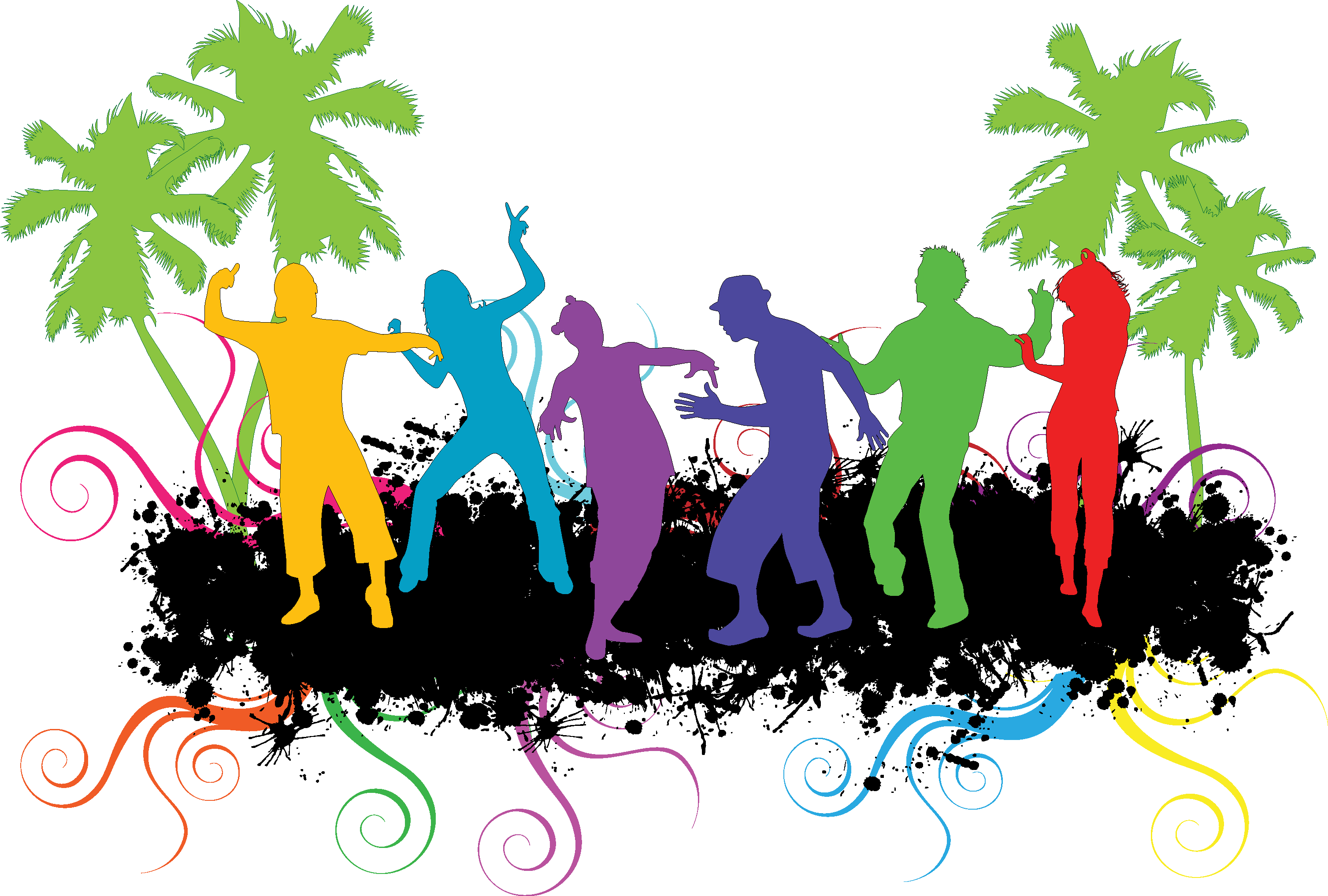 Crowd Clipart Celebration - Dancing Party Clipart Png Transparent Png (3014x2033), Png Download
