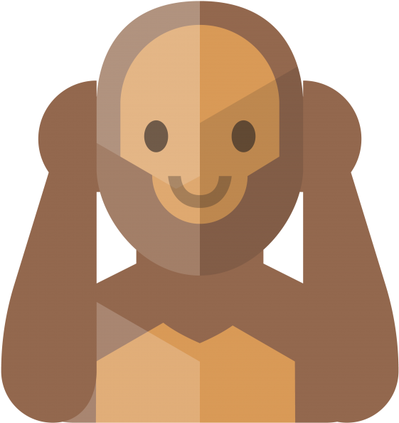 Monkey Hear No Evil Emoji - Cartoon Clipart (866x650), Png Download