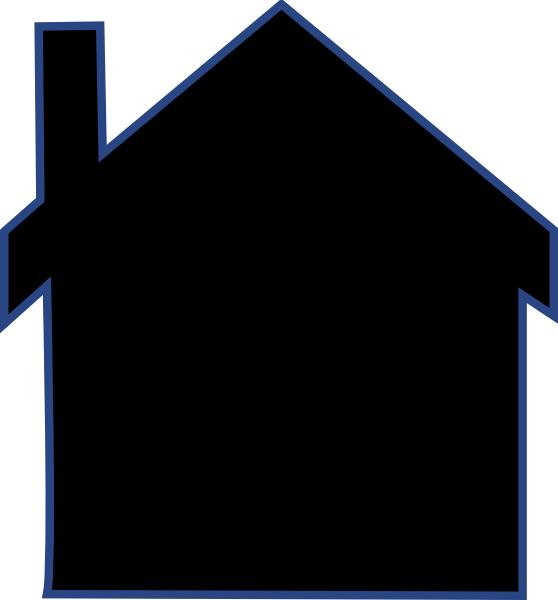 House With Chimney Silhouette Clipart (558x600), Png Download