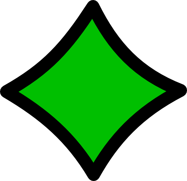 Diamond Green Black Outline Png Clipart (600x579), Png Download